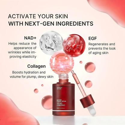 NAD+ EGF Firming Face Neck Serum with Collagen, Korean Skincare