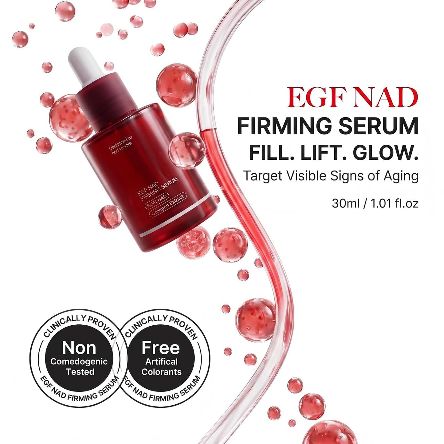 NAD+ EGF Firming Face Neck Serum with Collagen, Korean Skincare